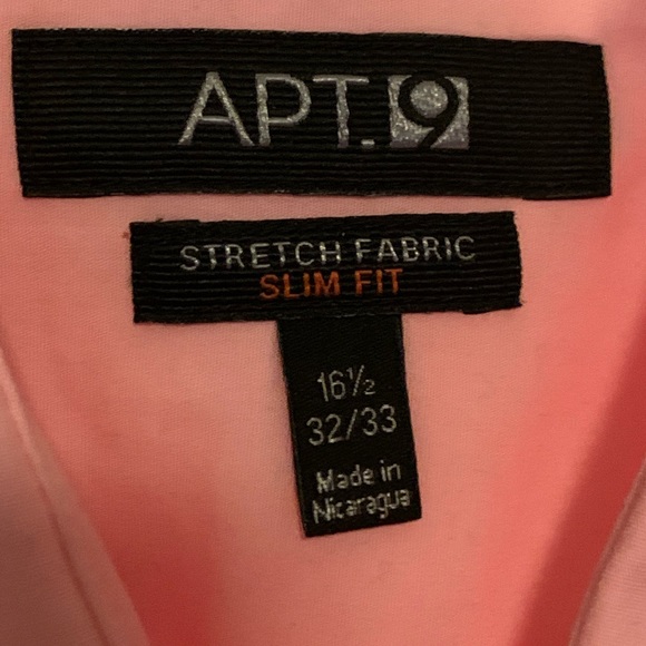 Apt. 9 Pink Dress Shirt Slim Fit 16.5 32/33 - Picture 2 of 3